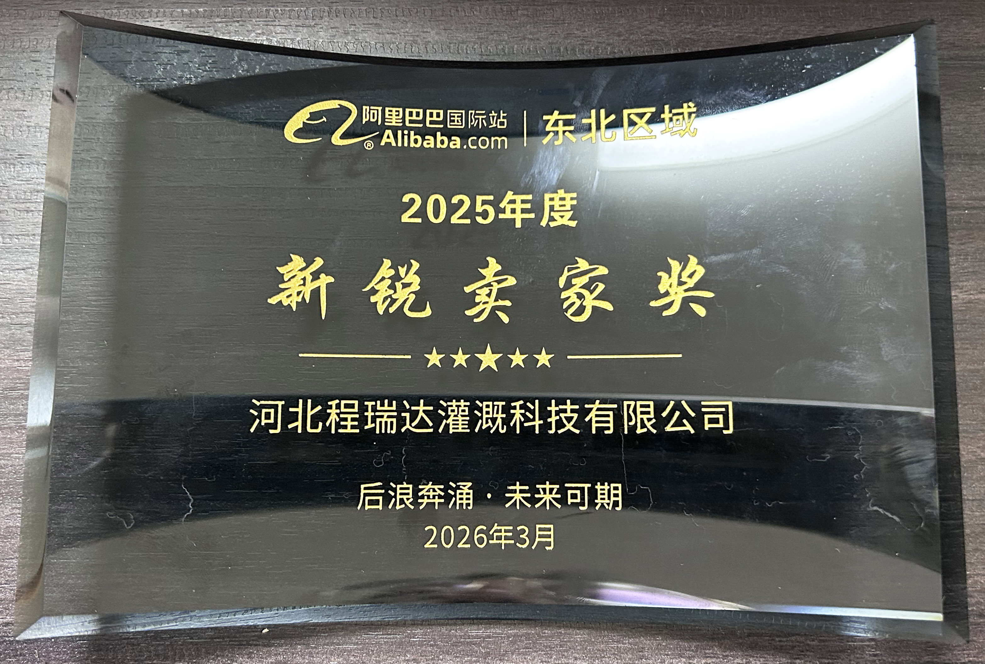 辽源程瑞达灌溉 | 荣获阿里国际站新锐卖家奖